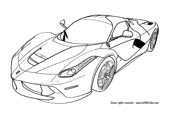 Cars-coloring-page-Ferrari-LaFerrari-F150-LetMeColor.com_550