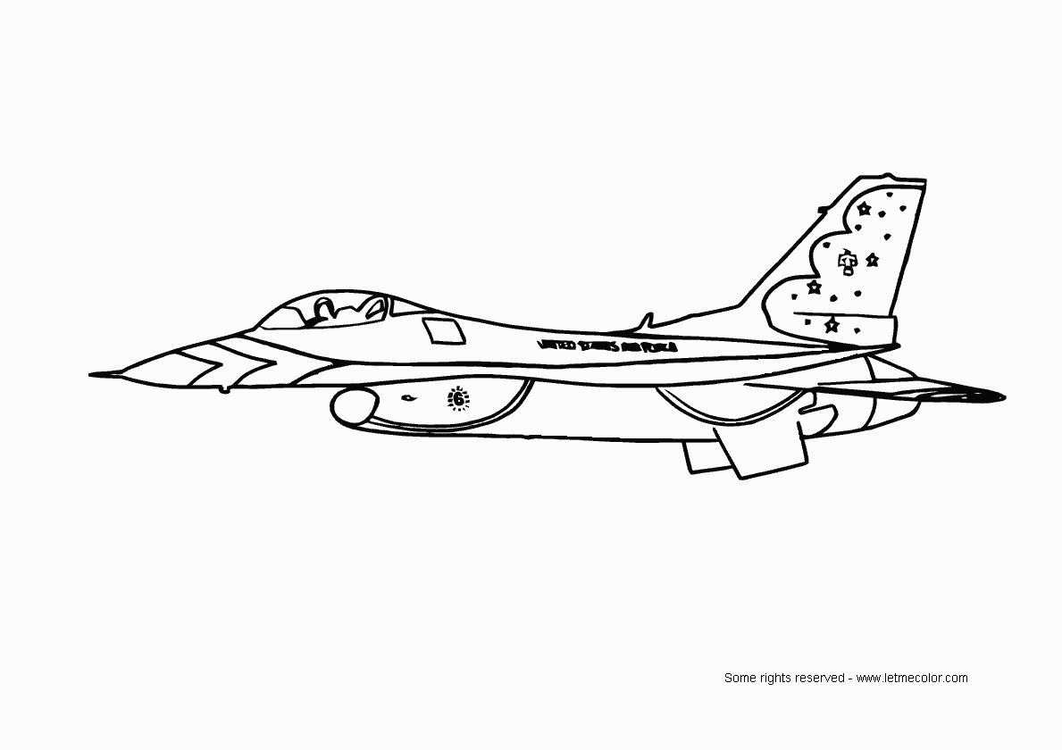 Thunderbirds F 16 Coloring Page