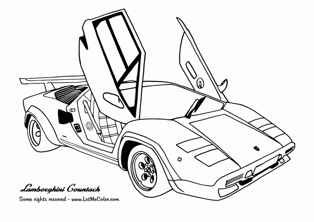 Cars-coloring-page-Lamborghini-Countach-doors-open